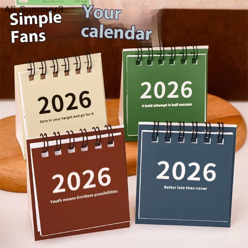 Kreativer Mini Tischkalender 2025-2026 als Spulenkalender für deinen Schreibtisch in Grün und Multicolour - Bild 4