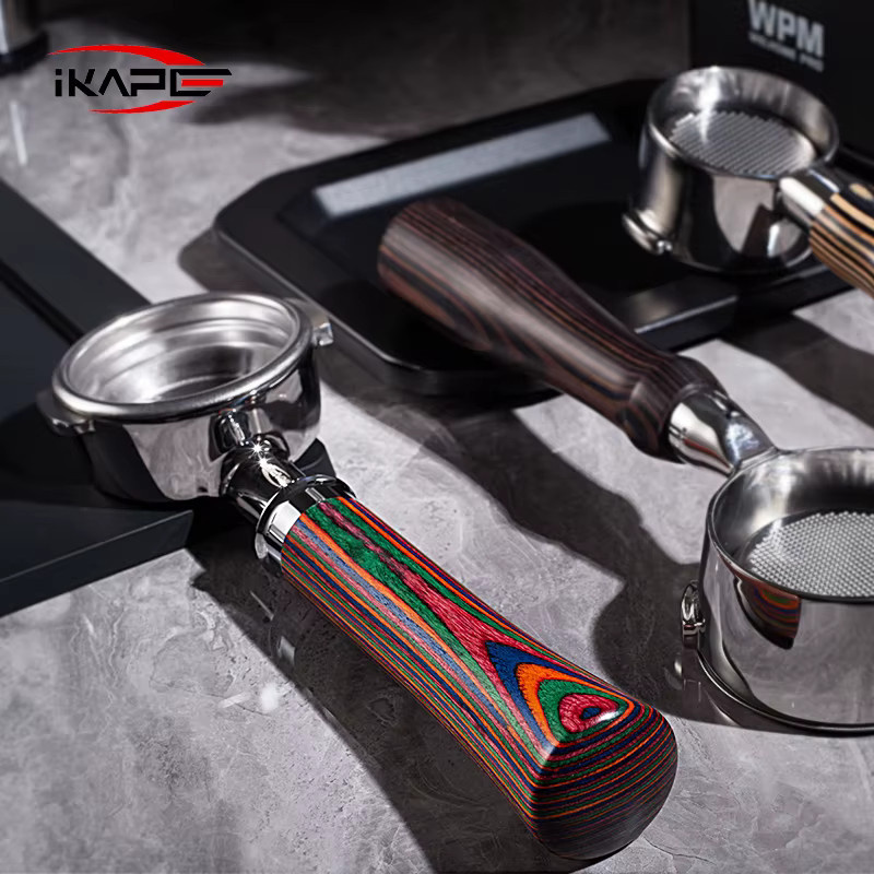 Ikape Bodenloser Siebträger mit farbigem Holzgriff für Delonghi, Barsetto, Flair 58 und weitere, Durchmesser: 51 mm, 54 mm oder 58 mm - Bild 2