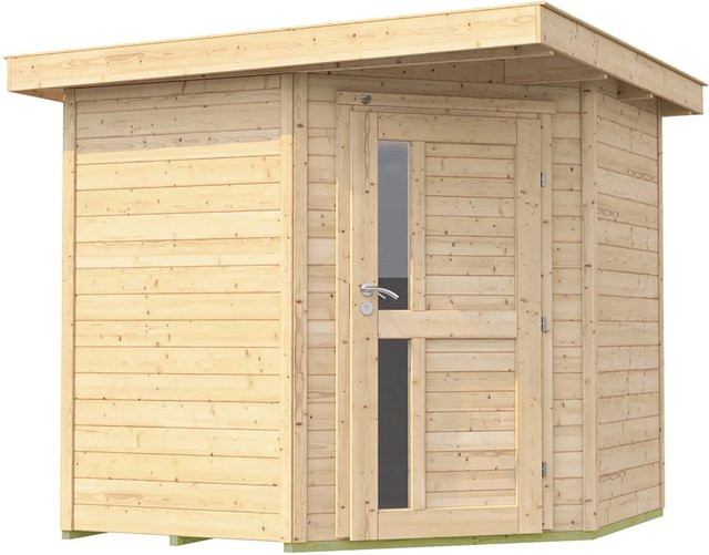 WEKA Gartenhaus 229 mit Flachdach aus Holz in Braun, B/T: 244 x 244 cm - Bild 1