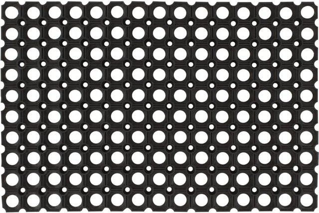 vidaXL Fußmatte Rechteckig aus Gummi in Schwarz, B/T: 60 x 40 cm, rutschfest und waschbar - Bild 1