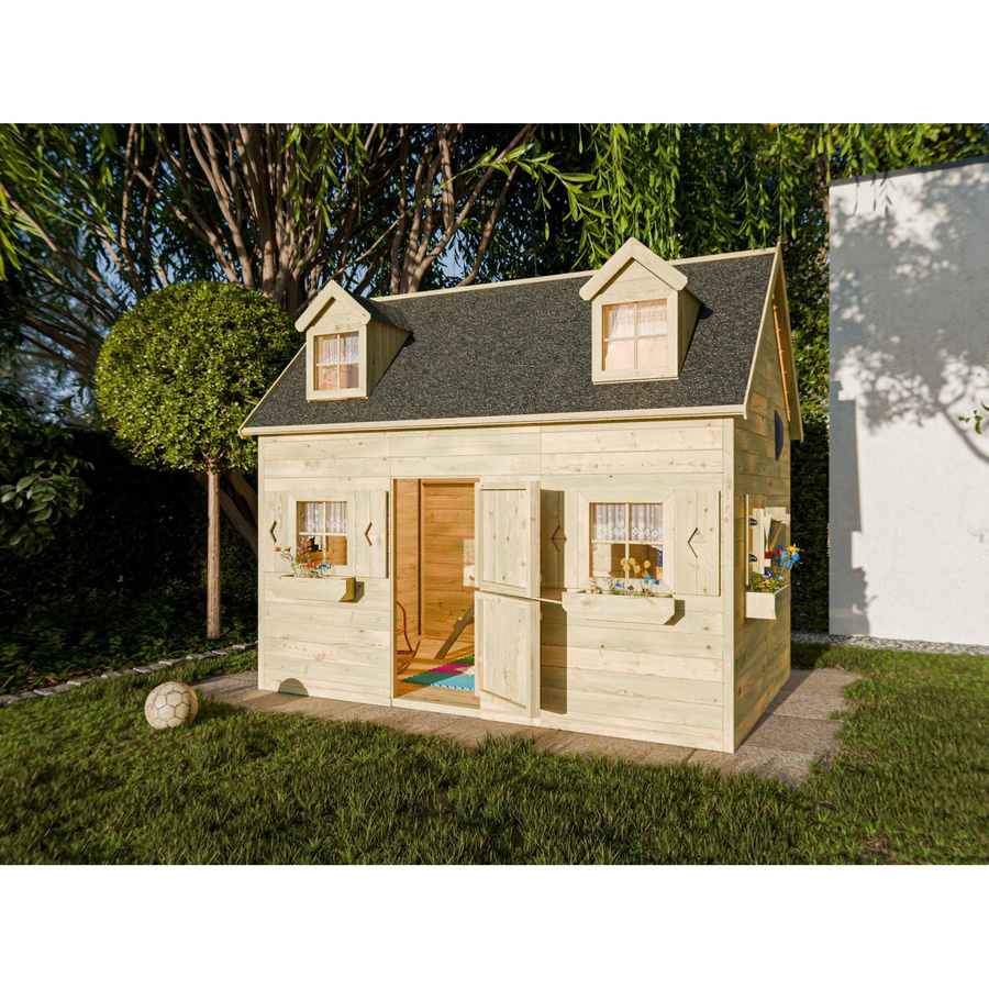 Prestige Garden Spielhaus Barcelona aus Holz in Beige, kesseldruckimprägniert - Bild 2