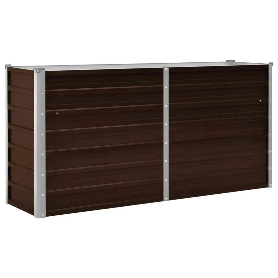 DELUKE Hochbeet OSKAR aus verzinktem Stahl in Braun, B/T/H: 160 x 40 x 77 cm - Bild 2