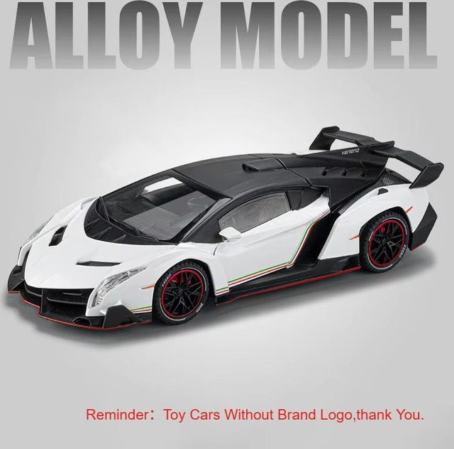 Linyi toy car Countach Lp500S Veneno Miniatur Sportwagen Modell, 1:24, mit Licht und Sound, ab 14 Jahren - Bild 1