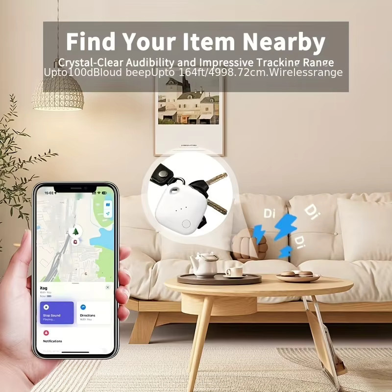 Apple AirTag Smart Tag in Weiß – Wasserdichter IP67 Schlüsselfinder mit GPS-Positionierung für Apple Find My, ideal für Schlüssel, Taschen und Haustiere - Bild 3