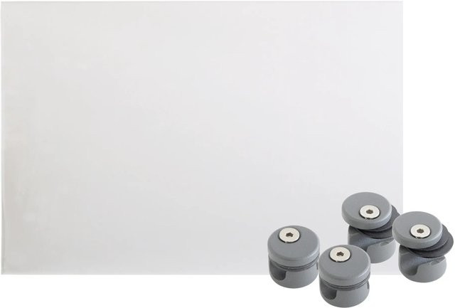 Kordo Geländerschutzplatte aus Glas in Grau mit 4 Befestigungsstützen - Bild 1