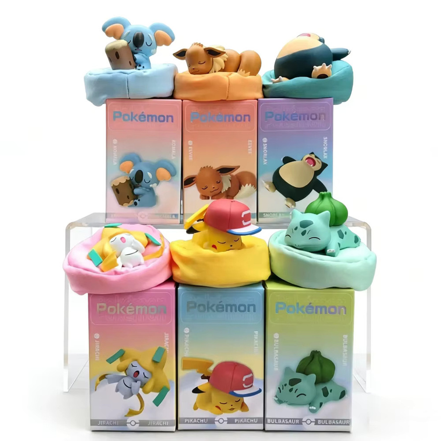 Bandai Pokémon Starry Dream Pikachu Bulbasaur Eevee Snorlax Jirachi Komala Schlafende Anime-Figuren, 6-teiliges Set - Bild 2