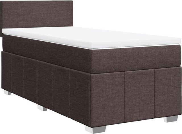vidaXL Boxspringbett mit Matratze Hybrid Dunkelbraun B/T/H: 100 x 200 cm - Bild 1