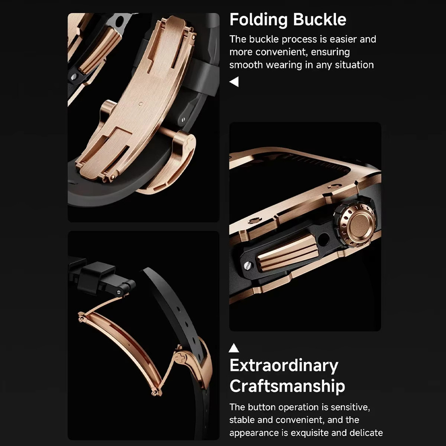 Geekthink Uhrenarmband-Set für Apple Watch Series 10, 46 mm, Edelstahl, Silikon, Unisex - Bild 3
