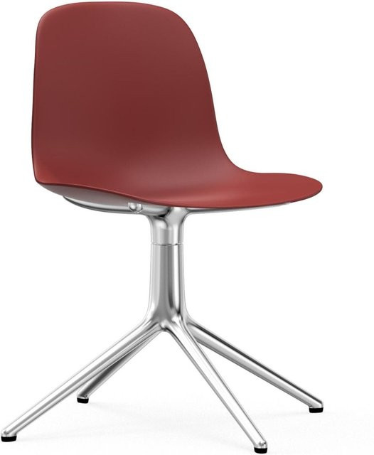 Normann Copenhagen Form Drehstuhl in Rot mit Aluminiumgestell - Bild 1