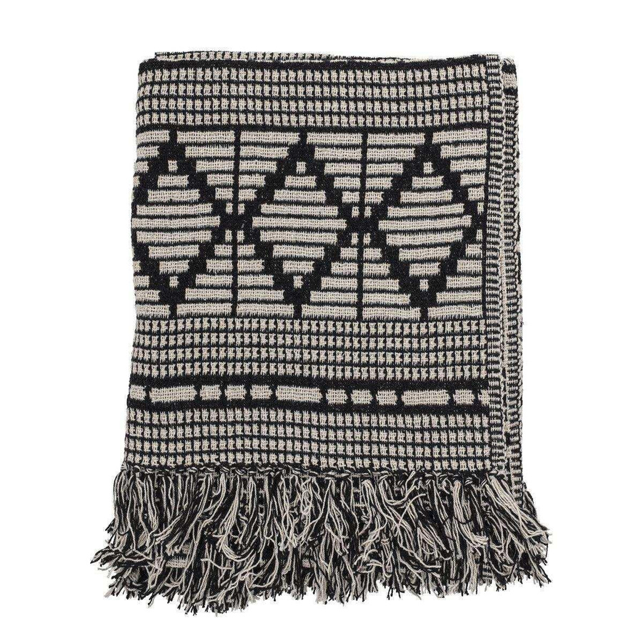 Bloomingville Plaid Gutte schwarz aus Baumwolle B/B: 160 x 130 cm - Bild 1