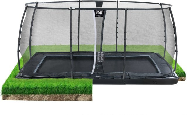 EXIT Dynamic Ebenerdiges Trampolin mit Sicherheitsnetz Schwarz - Bild 1