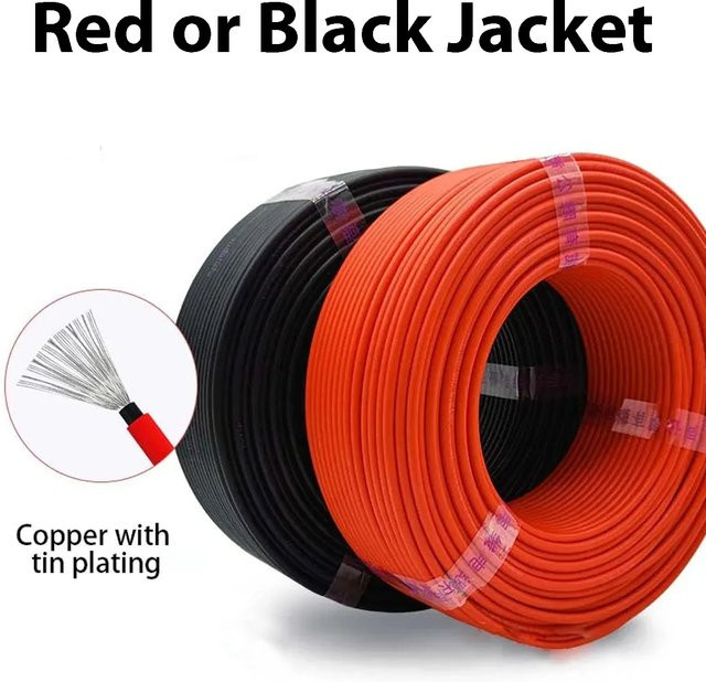 PowMr Solarkabel PV-Photovoltaik-Kabel 10AWG 6mm² TÜV-zertifiziert in Rot und Schwarz - Bild 1
