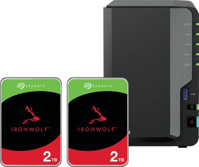 Synology DS225+ NAS-System mit 2 Seagate Ironwolf Festplatten (2 TB) in Schwarz - Bild 1