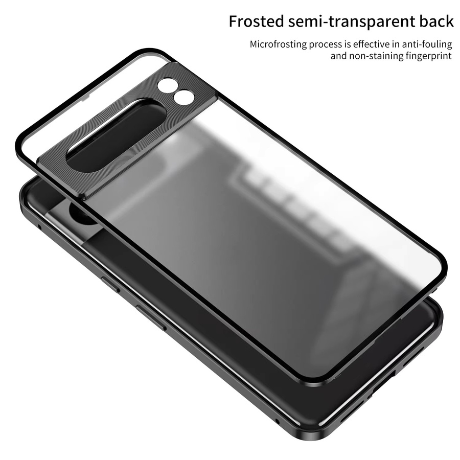Magnetische Handyhülle aus Aluminiumlegierung mit Bumper Frame und matter Rückseite für Google Pixel 7 Pro, 7A, 8 Pro, 8A und Pixel 9 Pro XL in Schwarz oder Silber - Bild 4
