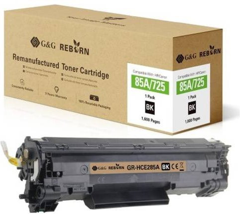 G&G Toner Cartridge Schwarz kompatibel mit HP und Canon 85A sowie 725, remanufactured, Reichweite 1600 Seiten - Bild 1