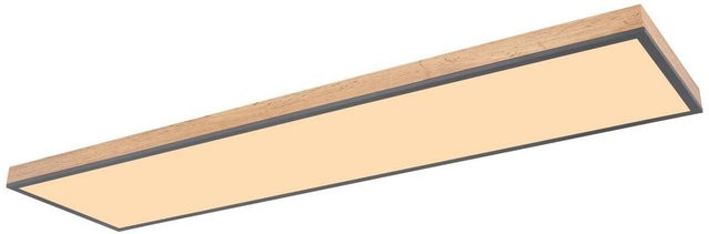 Globo LED-Deckenleuchte Doro in Graphit und Holzfarben mit Acryl und Aluminium, B/H/T: 120 x 6,5 x 30 cm - Bild 1