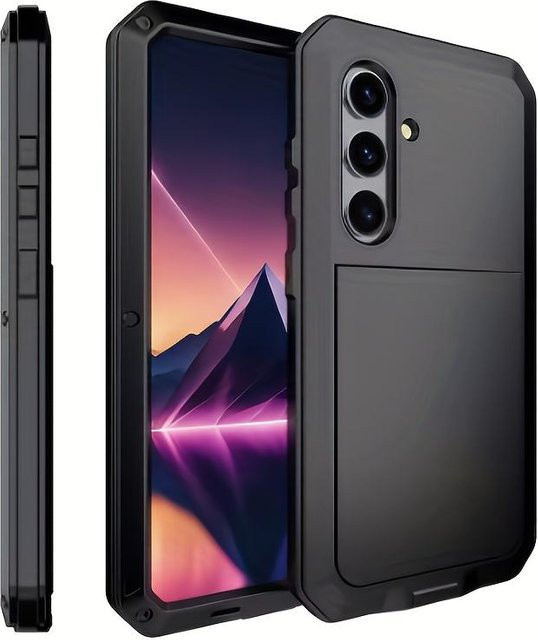 Samsung Armor Aluminium Metall Hülle Heavy Duty Stoßfest Schutzhülle für Galaxy S26 Ultra S25 Edge S24 S23 Ultra S22 S21 Plus 5G in Schwarz - Bild 1