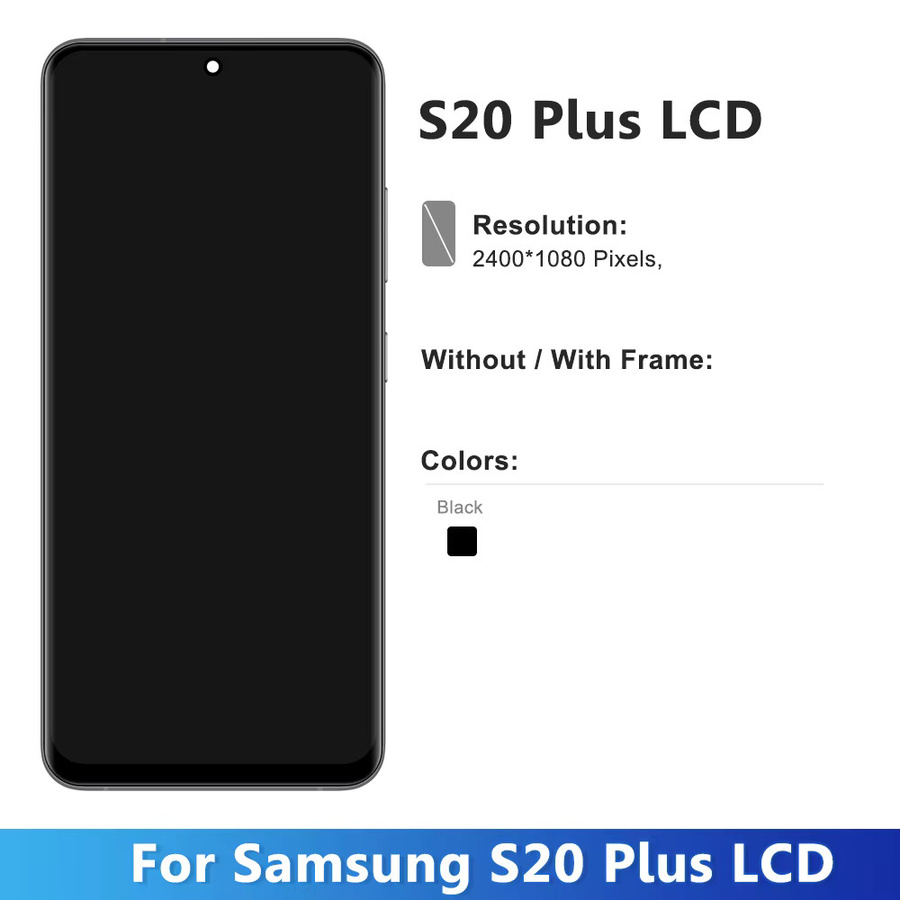 Samsung S20 Plus G985F Ersatz LCD Display mit Rahmen OLED/TFT Touchscreen Digitizer in Schwarz oder Silber - Bild 4