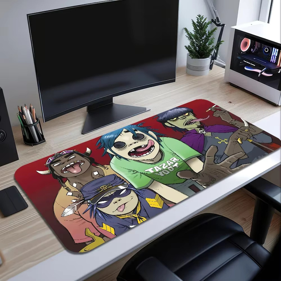 Gorillaz Demon Days Gaming-Mauspad für PC, großflächiges Schreibtisch-Mauspad mit genähten Kanten, Multicolour - Bild 2