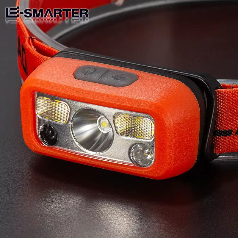 ESMARTER Mini-Stirnlampe Wasserdichte Akku-Taschenlampe für Camping und Angeln in Schwarz und Rot - Bild 2
