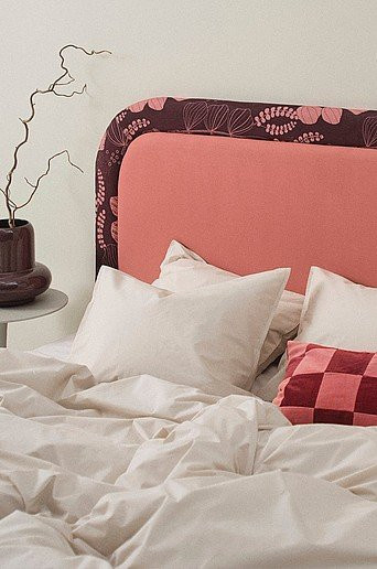 VÅGHOLMEN Kopfteil Jotex in Pink mit floralem Design, Breite: 181 cm, Höhe: 120 cm, Tiefe: 7 cm - Bild 1