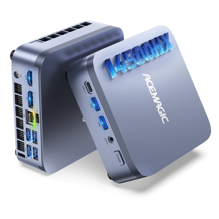 ACEMAGIC Mini-PC Gaming Desktop mit Intel Core i5-14500HX, 32GB DDR5, 1TB NVMe SSD, Windows 11 Pro, 4K Dreifach-Display, Grau - Bild 3