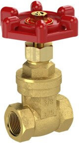 Riegler Muffen-Absperrschieber aus Messing in Rot, G 2 1/2, DN 60 - Bild 1