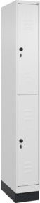C+P Doppelstock-Spind Classic PLUS mit Sockel, 1 Abteil, Farbe RAL 9016 Verkehrsweiß, H x B x T: 195 x 25 x 50 cm - Bild 1