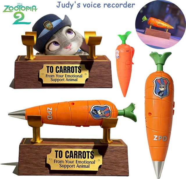 Disney Zootopia 2 3D-gedruckter Ständer & Judy's Carrot Sprachrekorder, 2-in-1 Gelstift - Bild 1