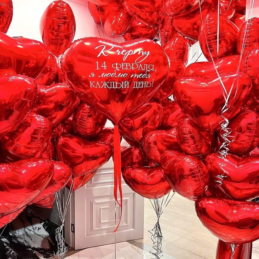 50 Stück rote Herz-Luftballons in Herzform für Geburtstag, Hochzeit, Weihnachten und Party-Dekoration - Bild 2
