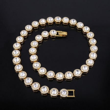 ZAKOL Schmuck-Set, Tennisarmband und Halskette, Gold, Kristall, Unisex