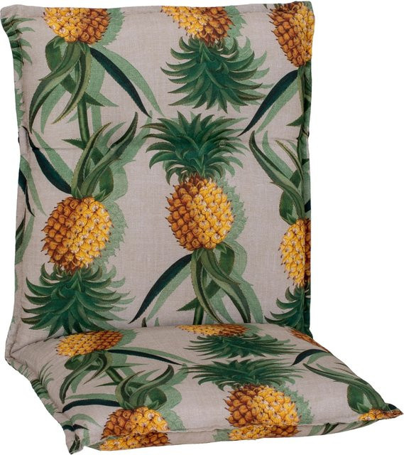 Beo Sitzauflage Niedriglehner Treffelstein mit Ananas-Motiv in Hellgrau - Bild 1