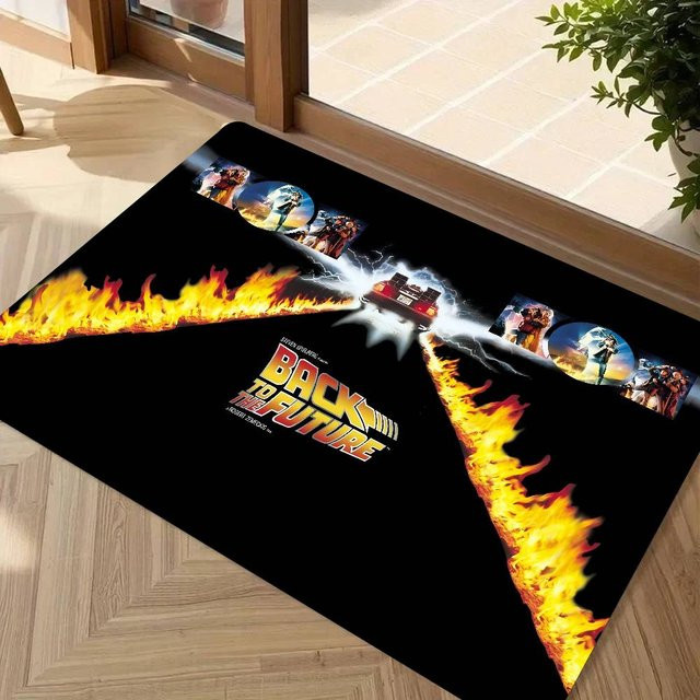 Rastar Bodenmatte Zurück in die Zukunft Multicolor, rutschfeste Fußmatte für Wohnzimmer, Küche oder Badezimmer - Bild 1