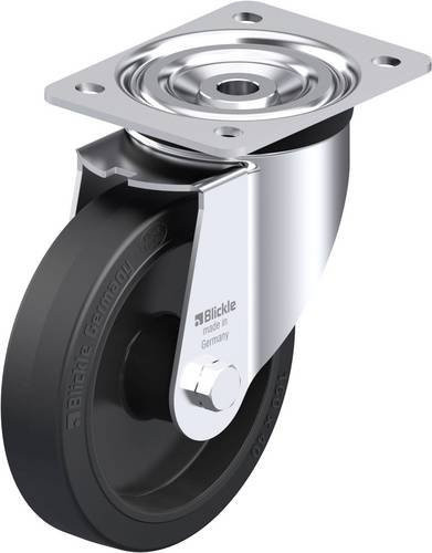 Blickle L-POEV 161XR Stahlblech-Lenkrolle in Schwarz und Grau mit 160 mm Rad-Durchmesser und 320 kg Tragfähigkeit - Bild 1