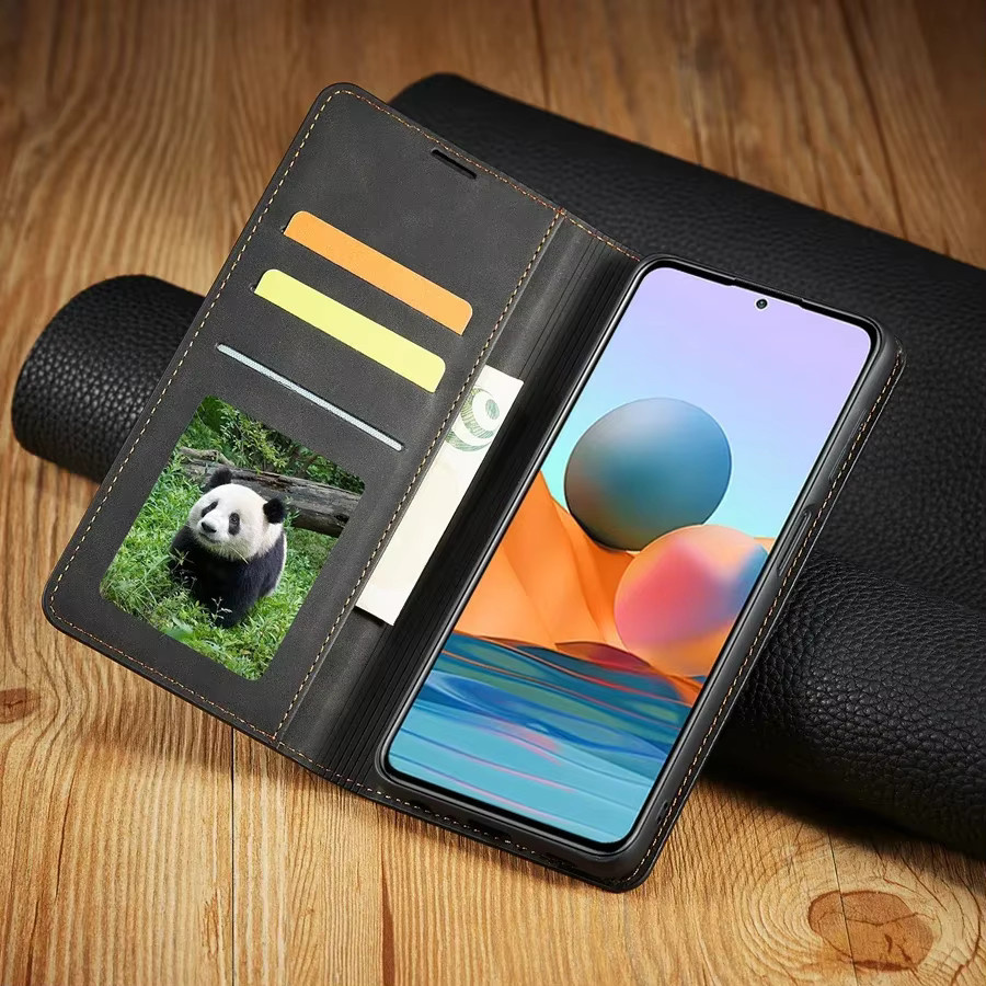 Magnetische Ultraschall Flip LED Tasche für Xiaomi Redmi Note und Redmi Serie in Schwarz oder Blau - Bild 2