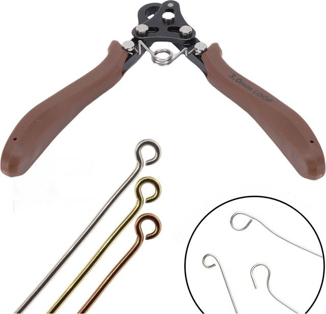 One Step Looper 3,0 mm Schlaufenwickelzange für 18–26 AWG Basteldraht zur Schmuckherstellung mit braunem Griff - Bild 1