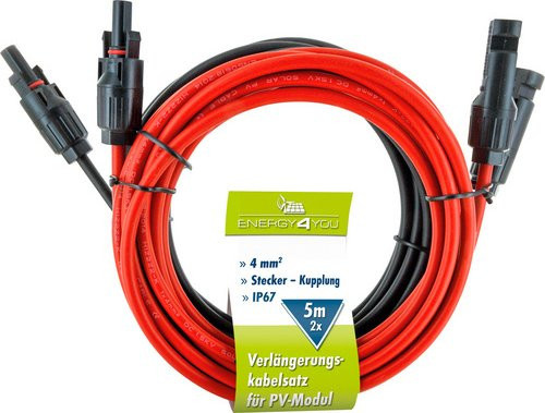 Schwaiger Solar-Verlängerungskabel SOMC4500 in Rot-Schwarz, 5 m - Bild 4