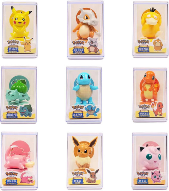 SUNNY&SANDY Pokémon Pikachu Eevee Bulbasaur Charmander Modellfiguren, Radiergummi-Kappen, mehrfarbig - Bild 1