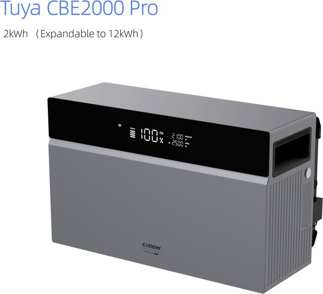 Tuya CBE2000 Pro All-in-One Balkon-Energiespeichersystem mit 2kWh Erweiterungsbatterie in Grau, Smart Solar ESS mit WiFi-App-Fernüberwachung für deinen Eigenverbrauch - Bild 1