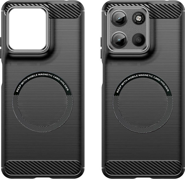 Magnetische Silikon Schutzhülle aus Carbon Fiber für Motorola Moto G57 G67 G06 G86 G56 G66 Edge 70 60 S Pro Fusion Stylus in Schwarz oder Blau - Bild 1