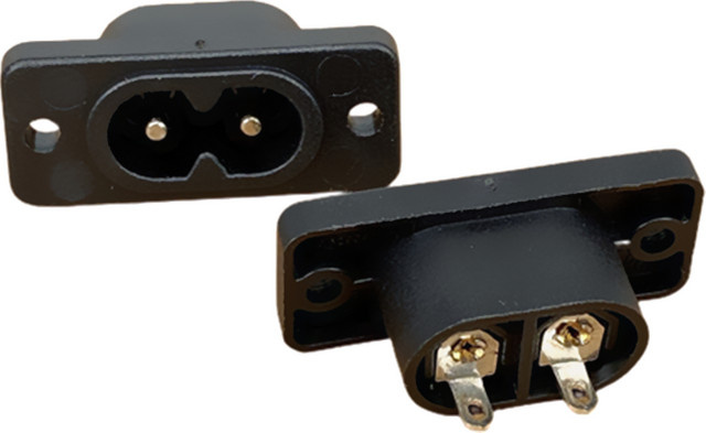Fengyidz 5-teiliges Set 2-Pin IEC 320 C8 Eingangsstecker mit Schraubmontage, Adapter/Converter, Schwarz, 250V 2,5A - Bild 1