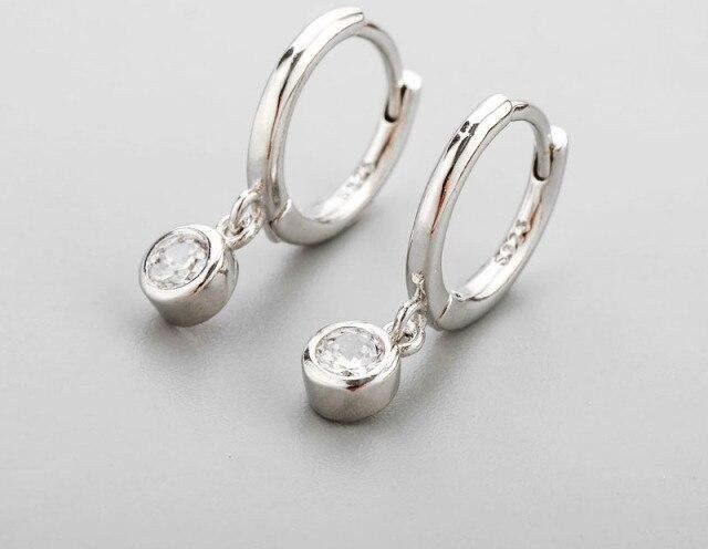 YIRAN Jewelry Creolen 925 Sterlingsilber, weißer Zirkon, Damen - Bild 1