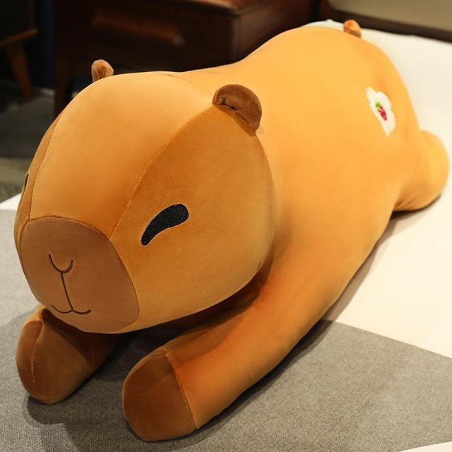 Kidsly Blumen-Capybara-Plüschpuppenkissen, 80cm, ab 14 Jahren - Bild 1