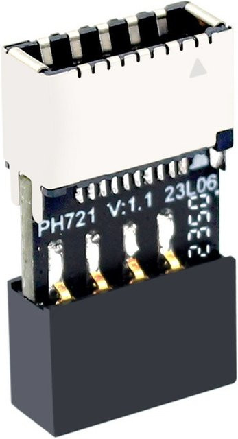 Geris Power USB 2.0 9-Pin Stecker auf USB Typ-E Buchse Adapter Konverter in Schwarz - Bild 1