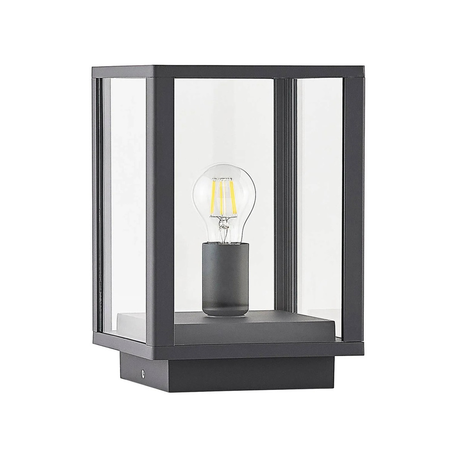 Lindby Außenleuchte Giavanna Modern Schwarz aus Aluminium und Glas, 1-flammig E27, IP44, H: 29,0 cm, B: 20,0 cm, T: 20,0 cm - Bild 2