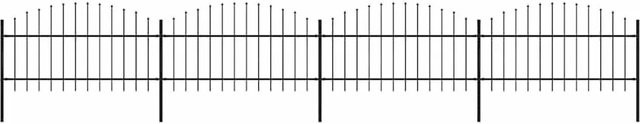 vidaXL Gartenzaun aus Stahl mit Speerspitze Schwarz B: 714,5 cm, H: 125 cm - Bild 1