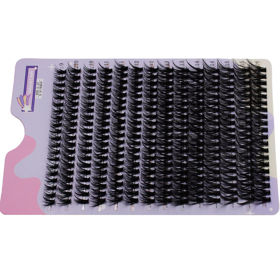 30D Cluster Wimpern Einzelwimpern, Mix 9–16 mm, D Curl, Black, 280 Stück - Bild 4