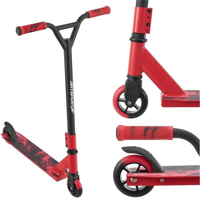 ArtSport Stunt Scooter Red Smoke, Trick Roller, Rot Schwarz, ab 6 Jahre - Bild 1