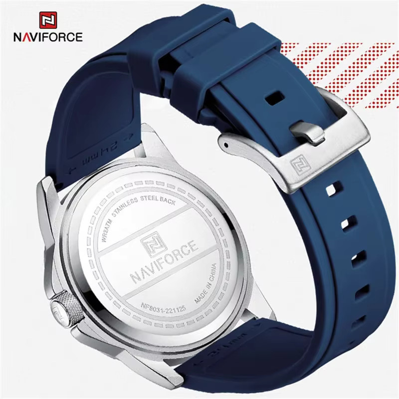 NAVIFORCE Armbanduhr, Quarz, Silikon, Blau, Herren - Bild 6