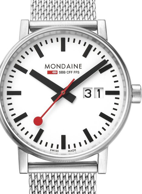 Mondaine Armbanduhr, Quarz, Edelstahl, Weiß, 40 mm, Herren - Bild 1